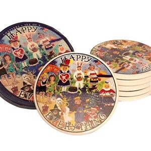Melissa Mcleod Santa Barbara Ceramic Coasters Happy Everything Full Set of 6